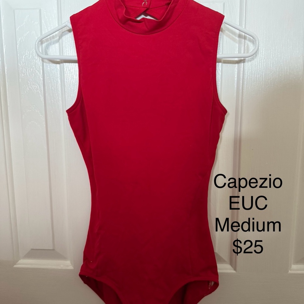 Capezio Red Sleeveless Bodysuit